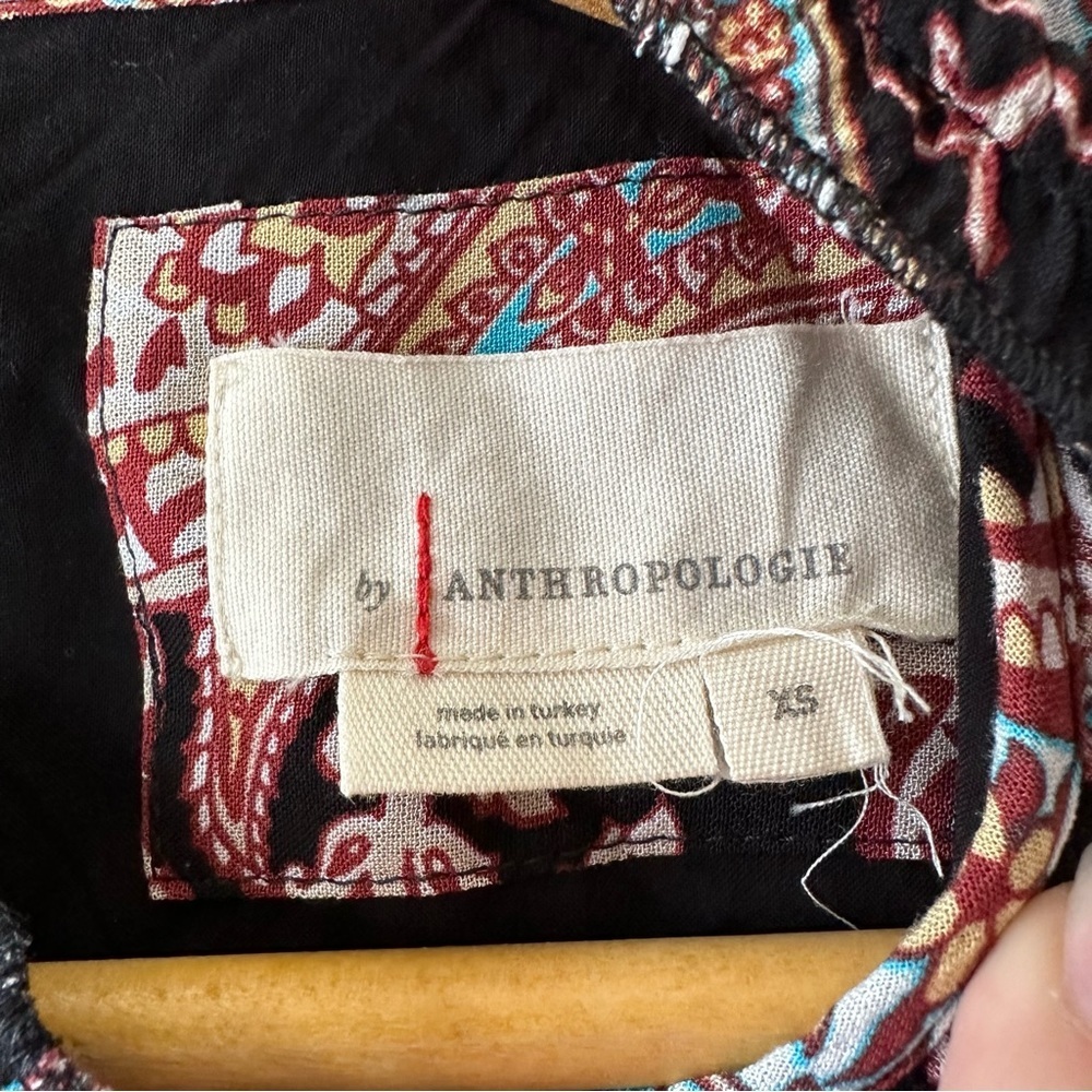 Anthropologie Cary Tiered Paisley Pong Sleeve Dress Size XS - Picture 6 of 7